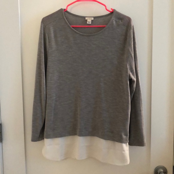 Jcrew grey with white top. Like new size large - Picture 1 of 4